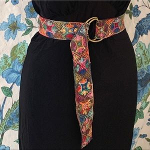Vintage 1970’s Rainbow Embroidered Belt